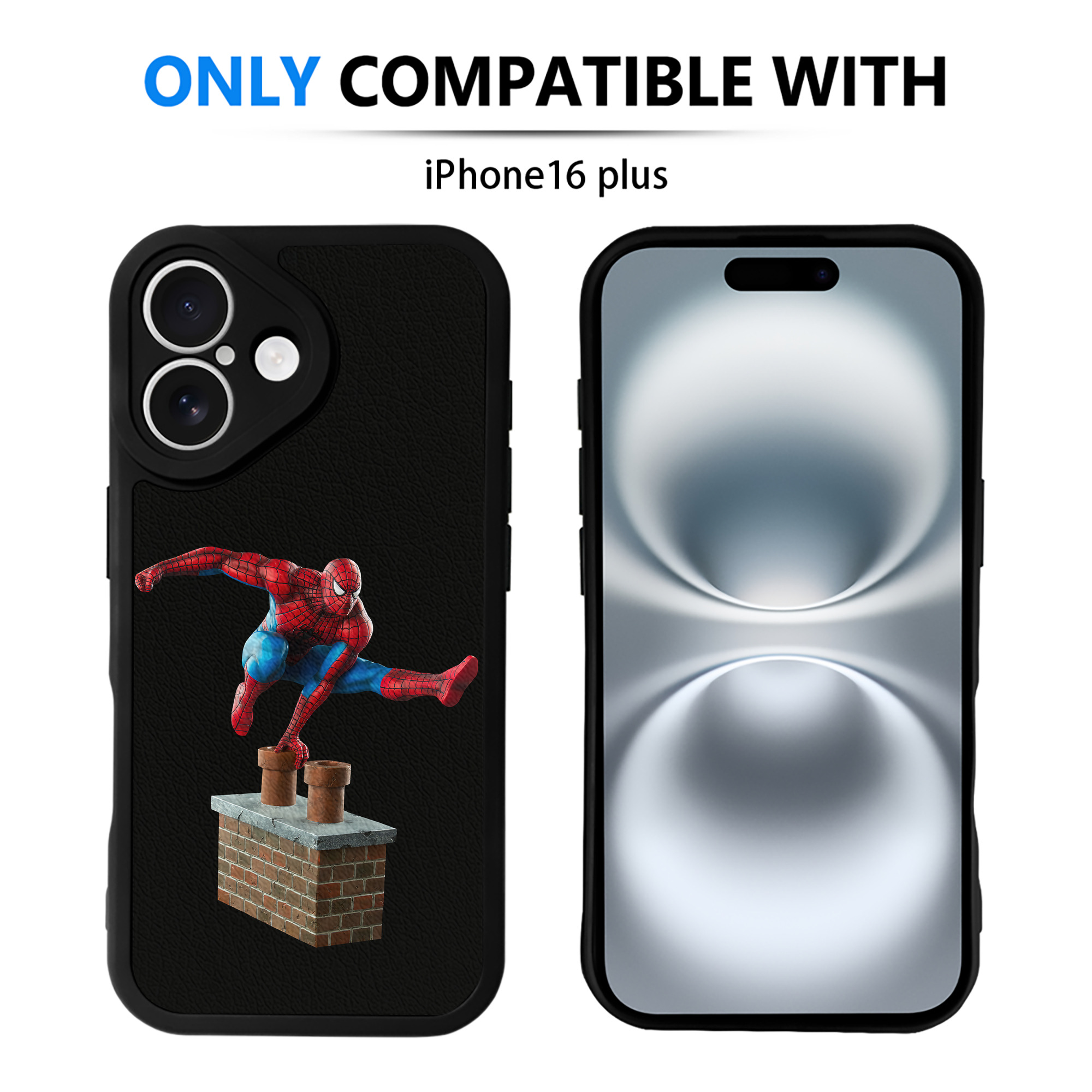 （画像用） Spider Man スパイダーマン 【iPhone 16シリーズ対応】シリコンスマホケース（レザー調） 材質：シリコン